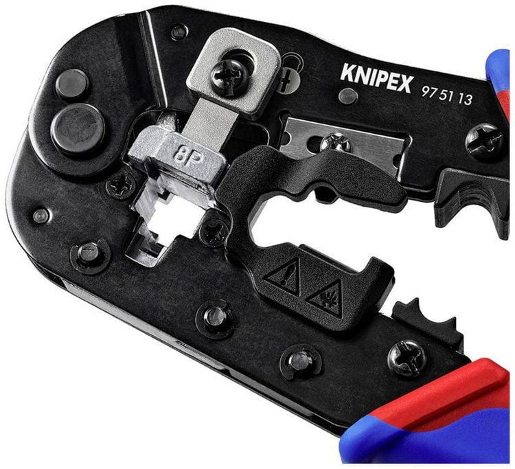 Produktbild: Knipex Crimpzange f&uuml;r RJ45-Westernstecker 97 51 13 Crimpzange