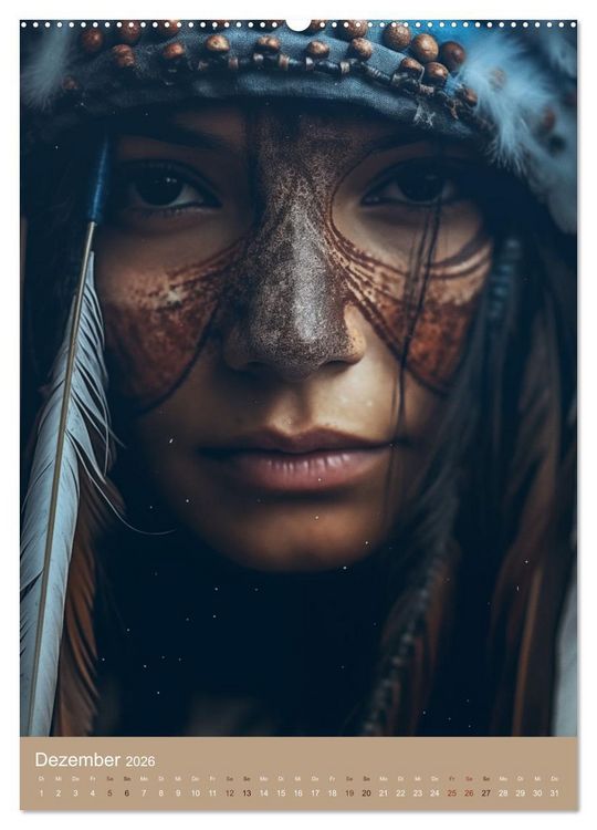 Produktbild: Schamanische Seelen: Mystische Indianerportraits (hochwertiger Premium Wandkalender 2026 DIN A2 hoch), Kunstdruck in Hochglanz