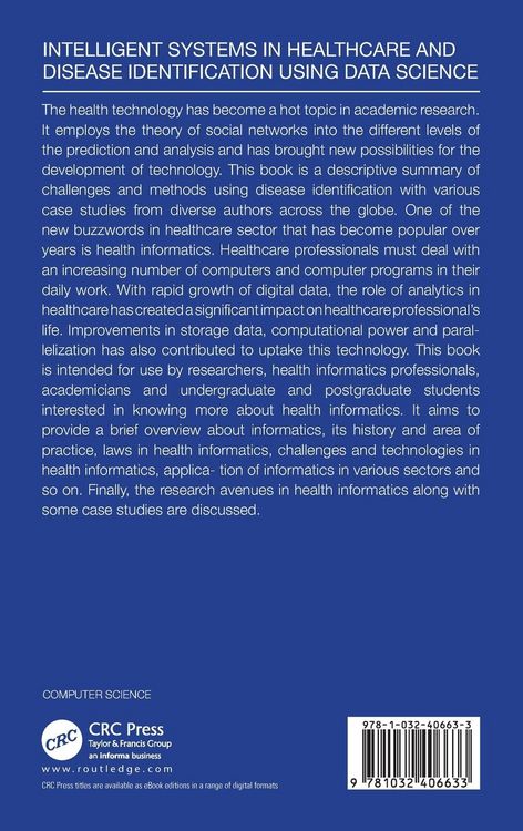 Produktbild: Intelligent Systems in Healthcare and Disease Identification using Data Science