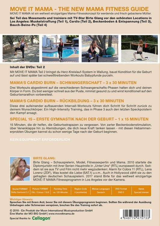 Produktbild: Move it Mama -Schwangerschafts- & R&uuml;ckbildungstraining Folge 2: Cardio Fatburner und Bodyforming [2 DVDs]