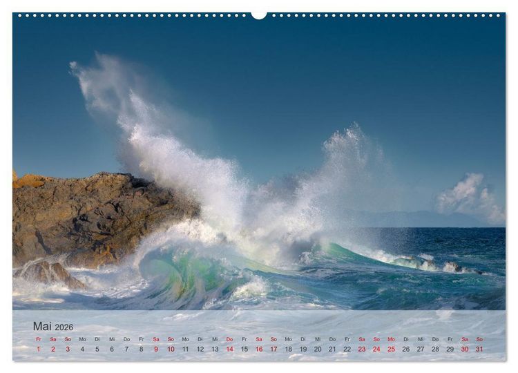 Produktbild: Azurblaue Horizonte - Die Sch&ouml;nheit des Meeres einfangen (hochwertiger Premium Wandkalender 2026 DIN A2 quer), Kunstdruck in Hochglanz