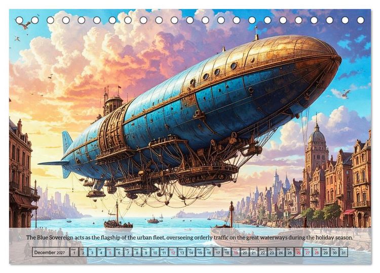 Produktbild: Chronicles of the crimson sky - A Steampunk Journey (Desk Calendar 2027 DIN A5 landscape), CALVENDO 12 Month DeskCalendar