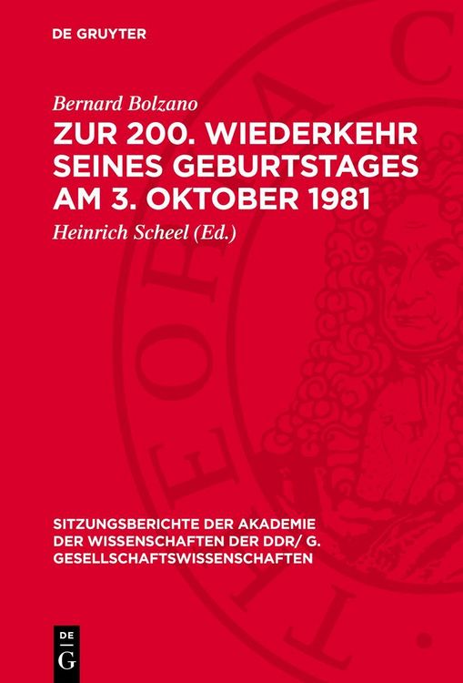 Produktbild: Zur 200. Wiederkehr seines Geburtstages am 3. Oktober 1981