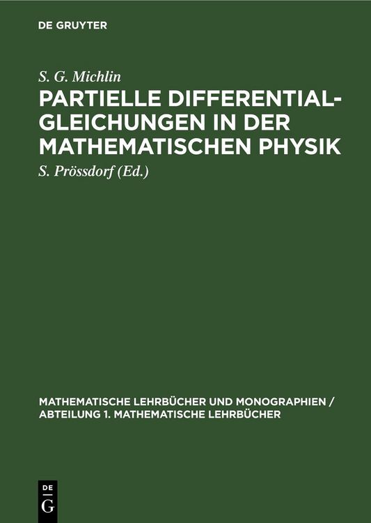 Produktbild: Partielle Differentialgleichungen in der mathematischen Physik