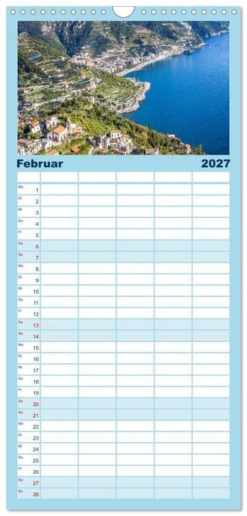 Produktbild: Familienplaner 2027 - Amalfi - Traumhafte K&uuml;ste zwischen Himmel und Meer mit 5 Spalten (Wandkalender, 21 x 45 cm) CALVENDO