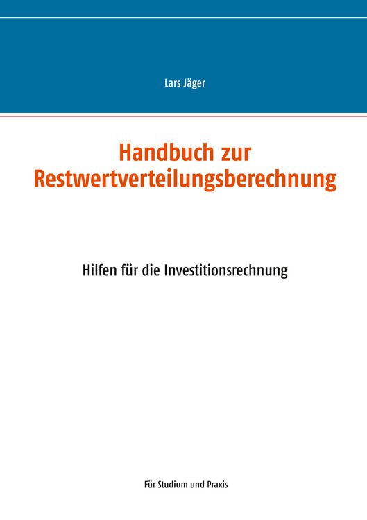 Produktbild: Handbuch zur Restwertverteilungsberechnung