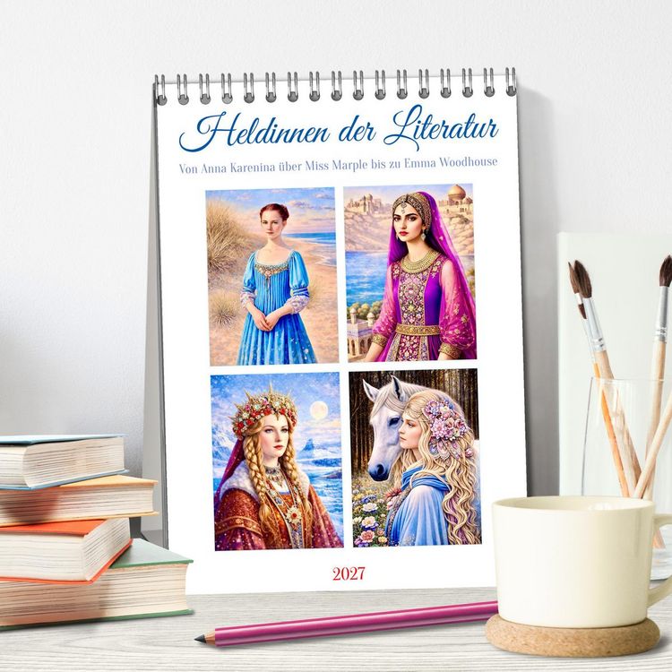 Produktbild: Heldinnen der Literatur (Tischkalender 2027 DIN A5 hoch), CALVENDO Monatskalender