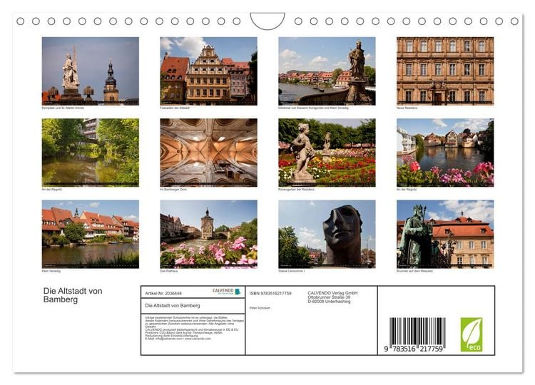 Produktbild: Die Altstadt von Bamberg (Wandkalender 2026 DIN A4 quer), CALVENDO Monatskalender