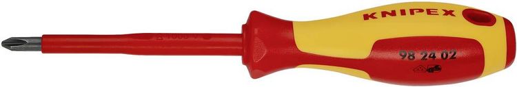 Produktbild: Knipex Knipex-Werk 98 24 02 VDE Kreuzschlitz-Schraubendreher PH 2 Klingenl&auml;nge: 100 mm DIN EN 60900