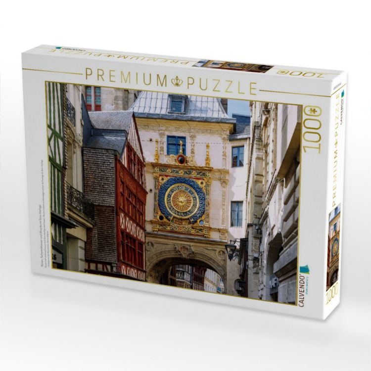 Produktbild: CALVENDO Puzzle Rouen, Fachwerkh&auml;user und Uhrenturm Gros-Horloge | 1000 Teile Lege-Gr&ouml;&szlig;e 64x48cm Foto-Puzzle f&uuml;r gl&uuml;ckliche Stunden