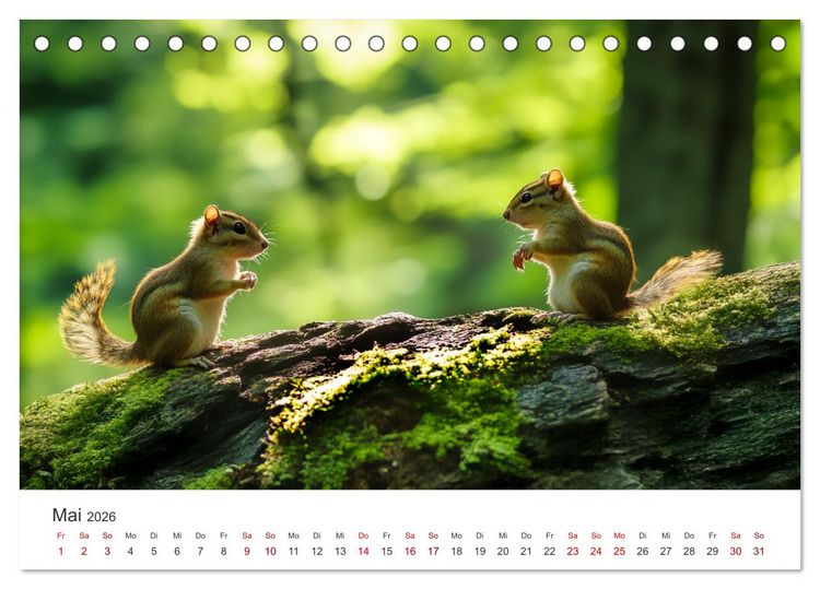 Produktbild: Backen voll - Ein Jahr mit Streifenh&ouml;rnchen (Tischkalender 2026 DIN A5 quer), CALVENDO Monatskalender