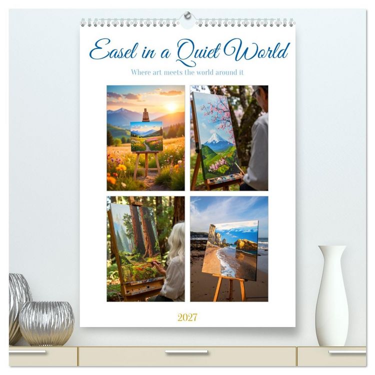 Produktbild: Easel in a Quiet World (High Quality Premium Wall Calendar 2027 DIN A2 portrait),CALVENDO 12 Month Wall Calendar