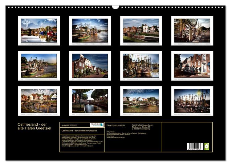 Produktbild: Ostfriesland - der alte Hafen Greetsiel (Wandkalender 2026 DIN A2 quer), CALVENDO Monatskalender