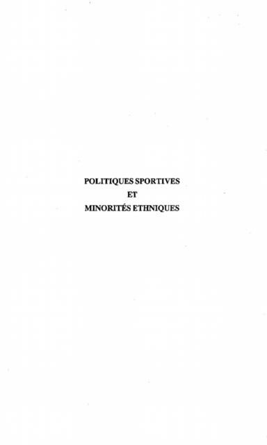 Produktbild: Politiques Sportives Et Minorites Ethniques