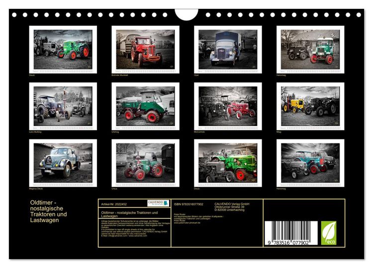 Produktbild: Oldtimer - nostalgische Traktoren und Lastwagen (Wandkalender 2026 DIN A4 quer), CALVENDO Monatskalender