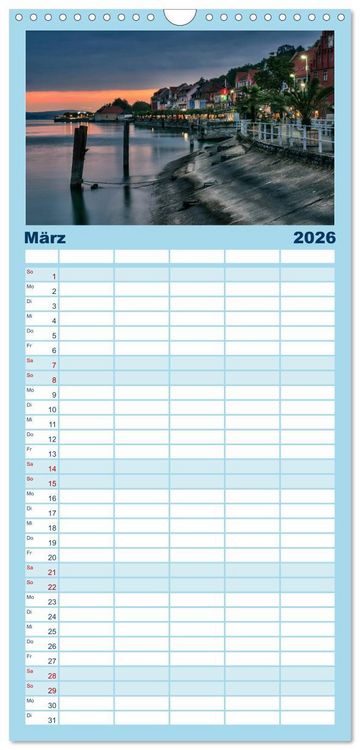 Produktbild: Familienplaner 2026 - Ansichten vom Bodensee mit 5 Spalten (Wandkalender, 21 x 45 cm) CALVENDO