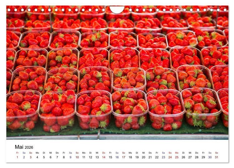 Produktbild: March&eacute; hebdomadaire - Ein Rundgang &uuml;ber einen franz&ouml;sischen Wochenmarkt (Wandkalender 2026 DIN A4 quer), CALVENDO Monatskalender