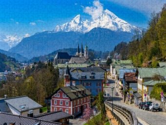 Produktbild: CALVENDO Puzzle Blick auf Berchtesgaden, Berchtesgaden | 1000 Teile Lege-Gr&ouml;&szlig;e 64x48cm Foto-Puzzle f&uuml;r gl&uuml;ckliche Stunden
