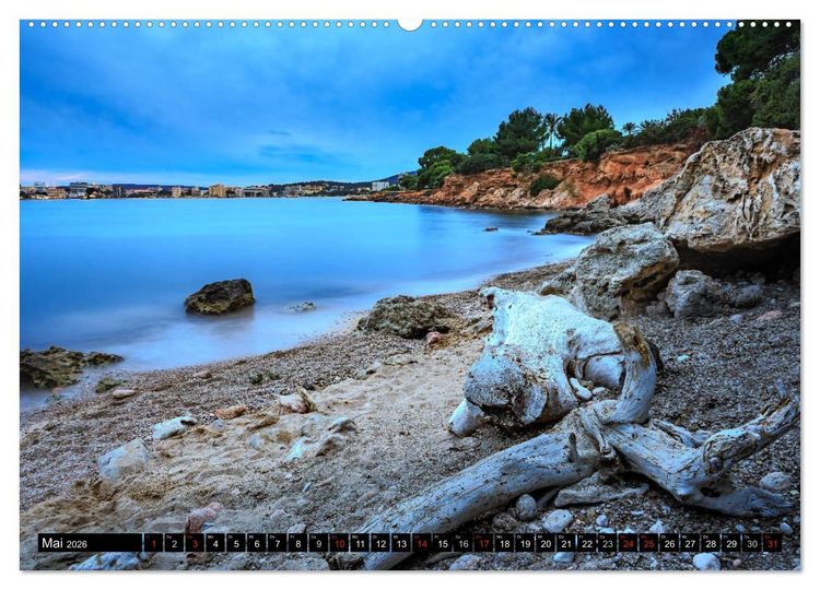 Produktbild: MALLORCA BEI NACHT (hochwertiger Premium Wandkalender 2026 DIN A2 quer), Kunstdruck in Hochglanz