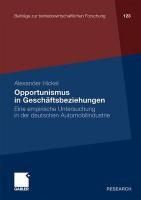 Produktbild: Opportunismus in Gesch&auml;ftsbeziehungen