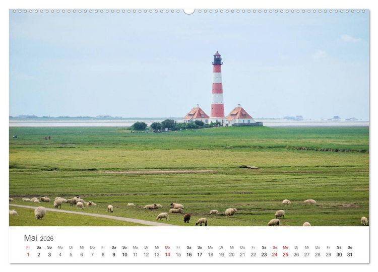Produktbild: Nordfriesland (hochwertiger Premium Wandkalender 2026 DIN A2 quer), Kunstdruck in Hochglanz