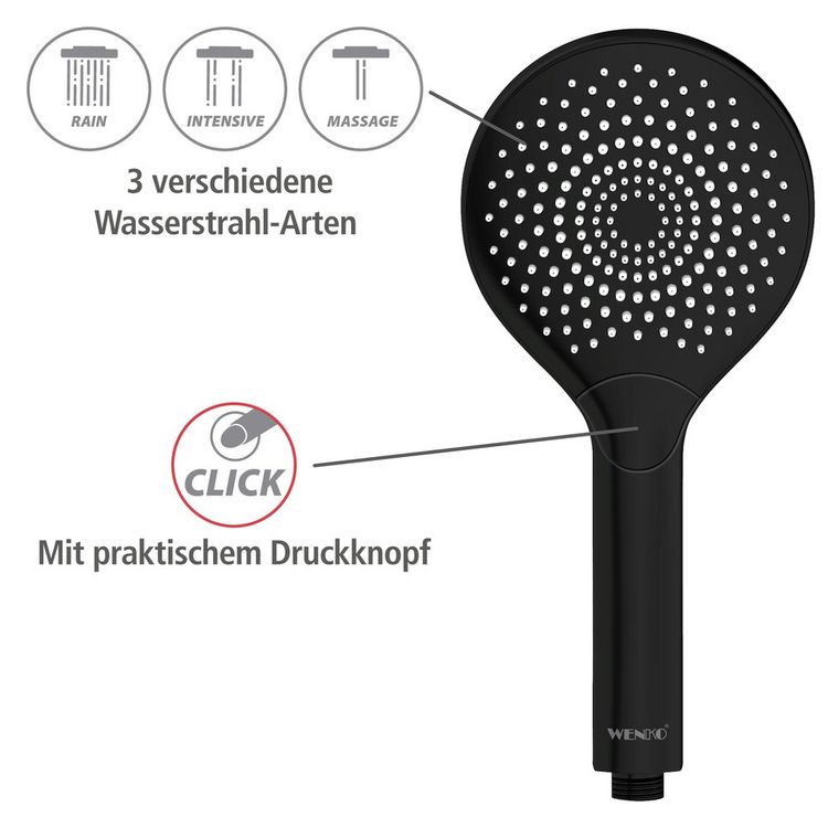 Produktbild: Duschkopf Watersaving &Oslash; 120 cm 3 Funktionen, &Oslash; 12 cm