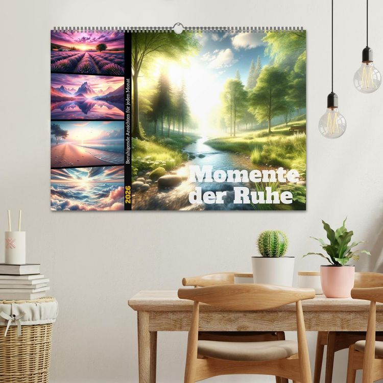 Produktbild: Momente der Ruhe - Beruhigende Ansichten f&uuml;r jeden Monat (Wandkalender 2026 DIN A2 quer), CALVENDO Monatskalender
