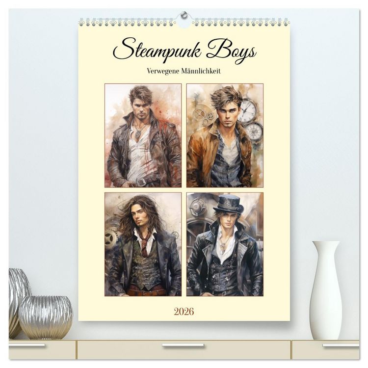 Produktbild: Steampunk Boys. Verwegene M&auml;nnlichkeit (hochwertiger Premium Wandkalender 2026 DIN A2 hoch), Kunstdruck in Hochglanz