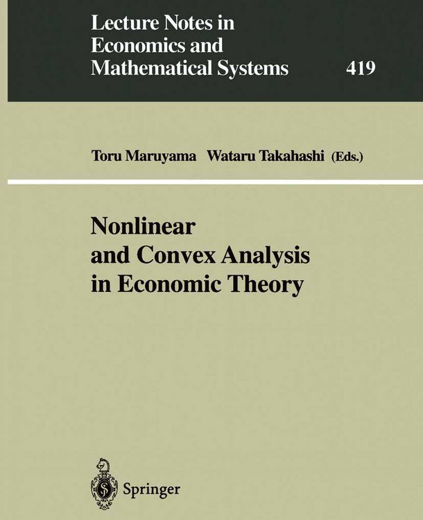 Produktbild: Nonlinear and Convex Analysis in Economic Theory