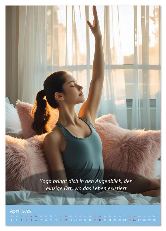 Produktbild: Yoga im Bett (Wandkalender 2026 DIN A3 hoch), CALVENDO Monatskalender