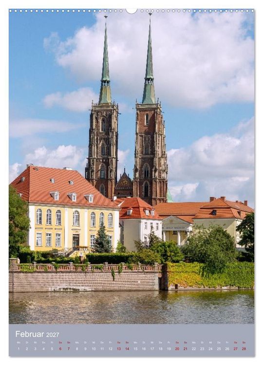 Produktbild: Zeitloses Breslau. Zwischen Br&uuml;cken, Inseln und bunten Fassaden (Wandkalender 2027 DIN A2 hoch), CALVENDO Monatskalender
