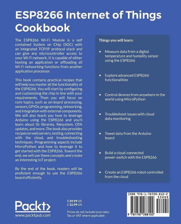 Produktbild: ESP8266 Internet of Things Cookbook