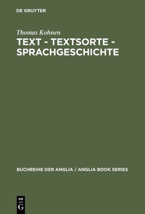 Produktbild: Text &ndash; Textsorte &ndash; Sprachgeschichte