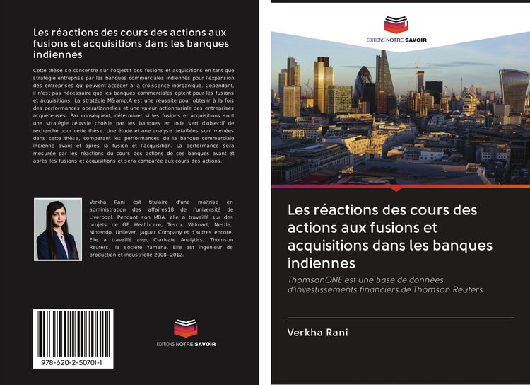 Produktbild: Les r&eacute;actions des cours des actions aux fusions et acquisitions dans les banques indiennes