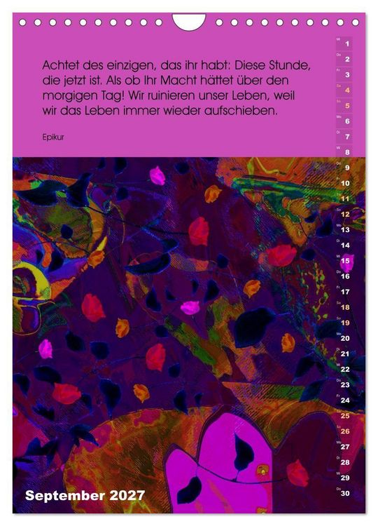 Produktbild: Philosophische Inspirationen Wandkalender 2027 (Wandkalender 2027 DIN A4 hoch), CALVENDO Monatskalender