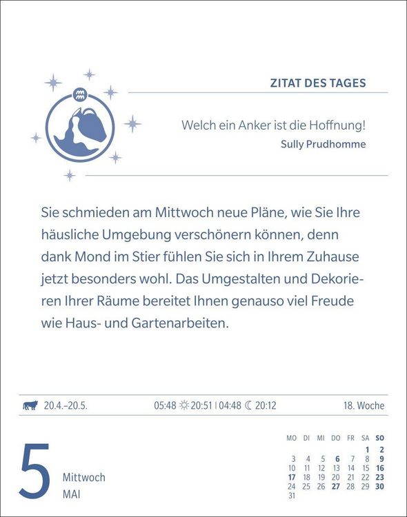 Produktbild: Wassermann Sternzeichenkalender 2027 - Tagesabrei&szlig;kalender - Ihr Horoskop f&uuml;r jeden Tag