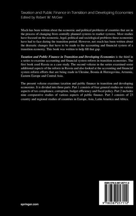 Produktbild: Taxation and Public Finance in Transition and Developing Economies