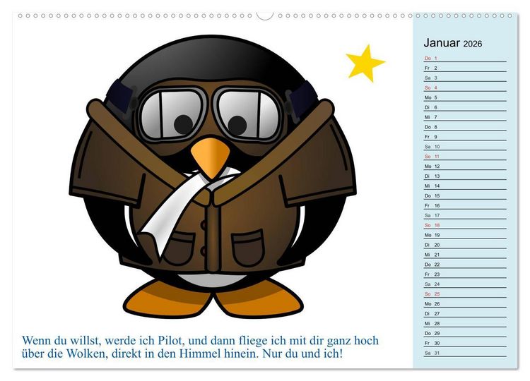Produktbild: Pinguin-Elfe (Wandkalender 2026 DIN A2 quer), CALVENDO Monatskalender