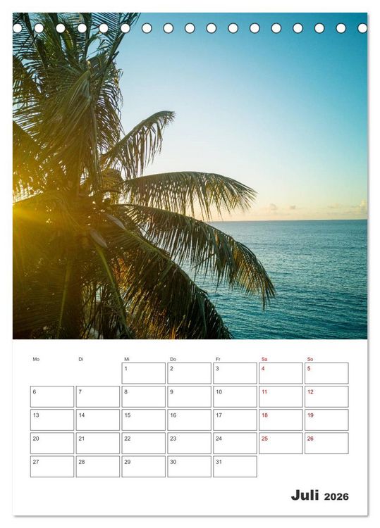 Produktbild: Curacao - Terminplaner (Tischkalender 2026 DIN A5 hoch), CALVENDO Monatskalender