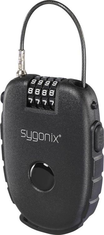 Produktbild: Sygonix Kabelschloss Black Zahlenschloss