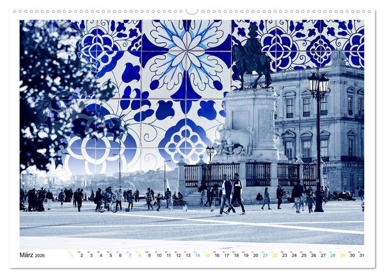 Produktbild: Lissabon One Day (hochwertiger Premium Wandkalender 2026 DIN A2 quer), Kunstdruck in Hochglanz