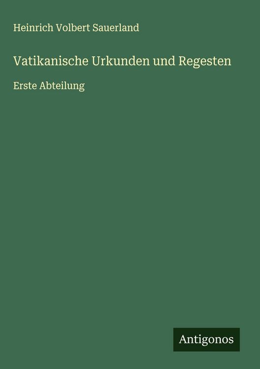 Produktbild: Vatikanische Urkunden und Regesten