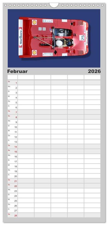 Produktbild: Familienplaner 2026 - Legenden des Rennsports Historic Sports Cars 1960-1975 mit 5 Spalten (Wandkalender, 21 x 45 cm) CALVENDO