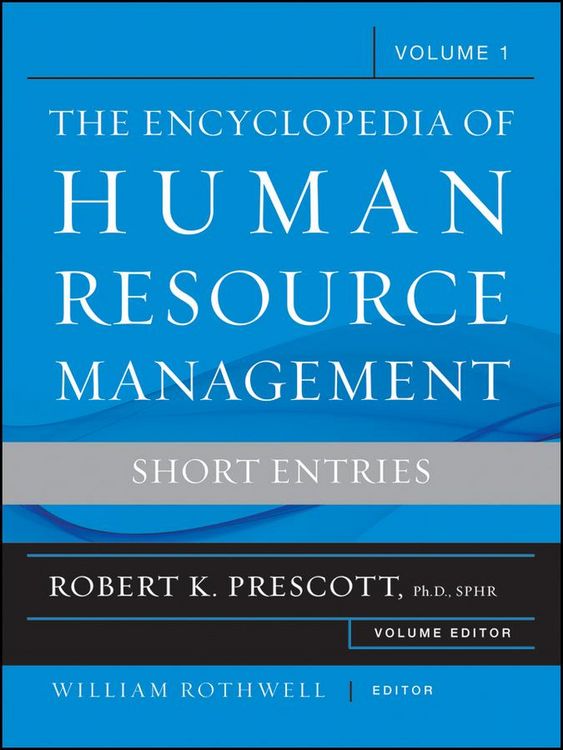 Produktbild: The Encyclopedia of Human Resource Management, Volume 1