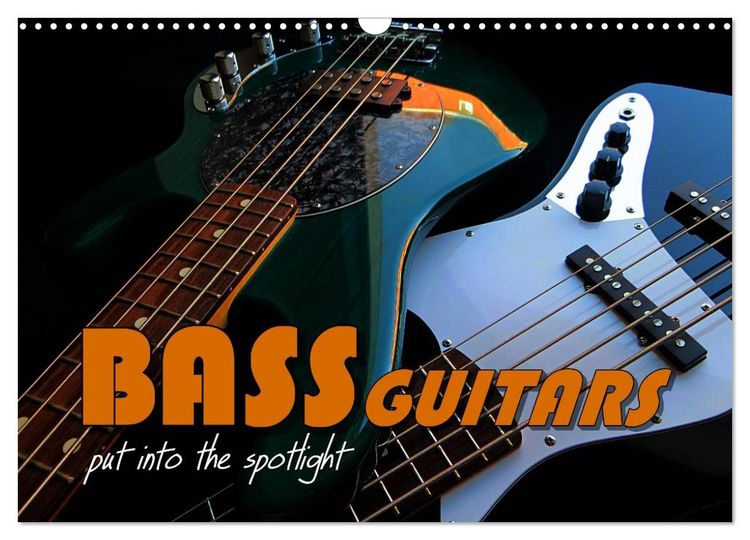 Produktbild: BASS GUITARS put into the spotlight (Wall Calendar 2026 DIN A3 landscape), CALVENDO 12 Month Wall Calendar