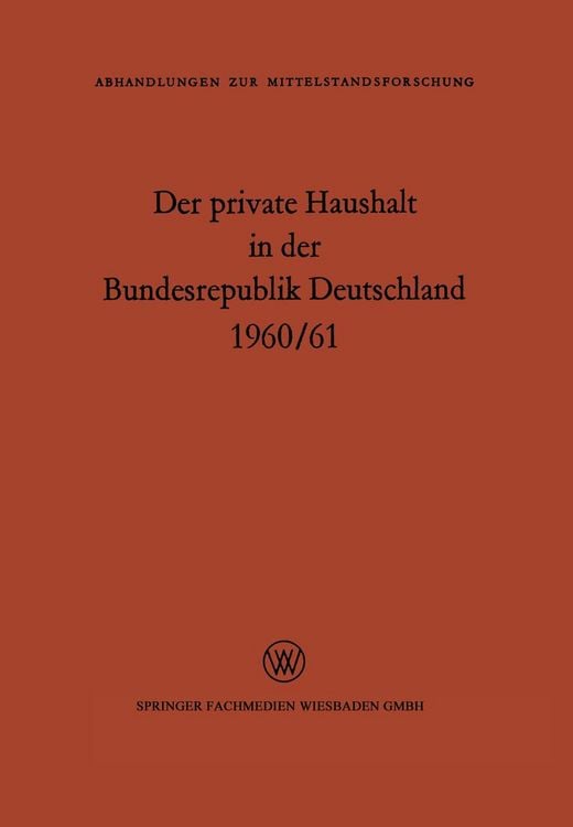 Produktbild: Der private Haushalt in der Bundesrepublik Deutschland 1960/61