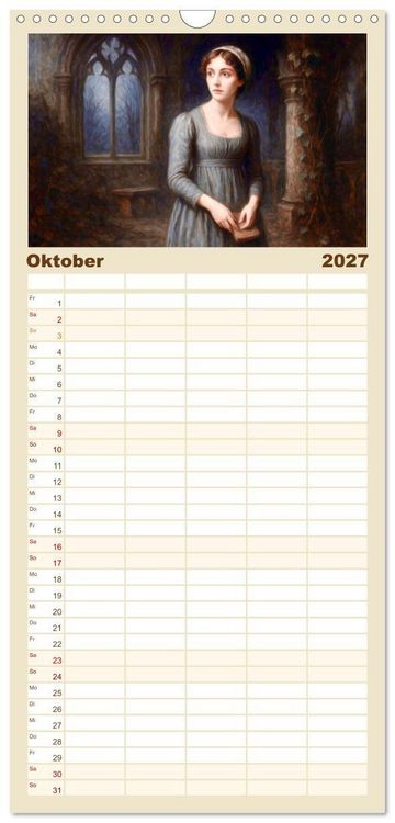 Produktbild: Familienplaner 2027 - Jane Austen mit 5 Spalten (Wandkalender, 21 x 45 cm) CALVENDO