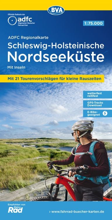 Produktbild: ADFC-Regionalkarte Schleswig-Holsteinische Nordseeküste mit Inseln, 1:75.000, mi