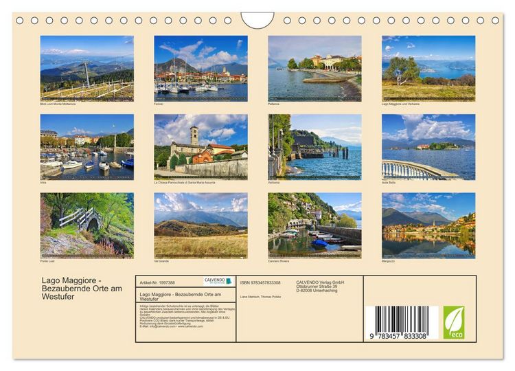Produktbild: Lago Maggiore - Bezaubernde Orte am Westufer (Wandkalender 2026 DIN A4 quer), CALVENDO Monatskalender