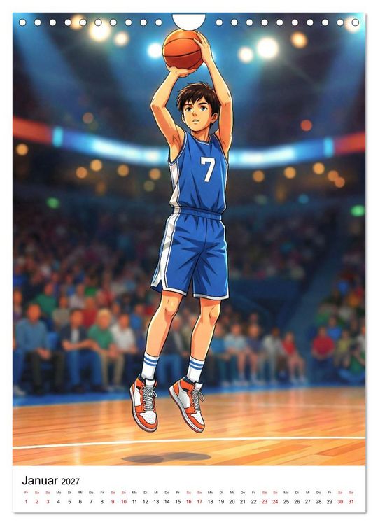Produktbild: Level Up &ndash; Basketballhelden (Wandkalender 2027 DIN A4 hoch), CALVENDO Monatskalender